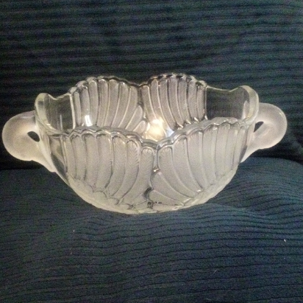 Vintage Mikasa  Walther Frosted Swan Bowl  Elegant Lead Crystal